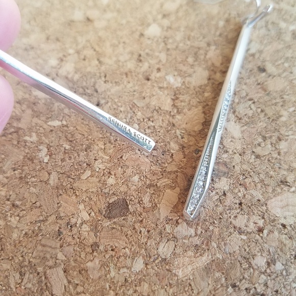 Silver Kendra Scott Pave Melissa Earrings - Picture 3 of 3